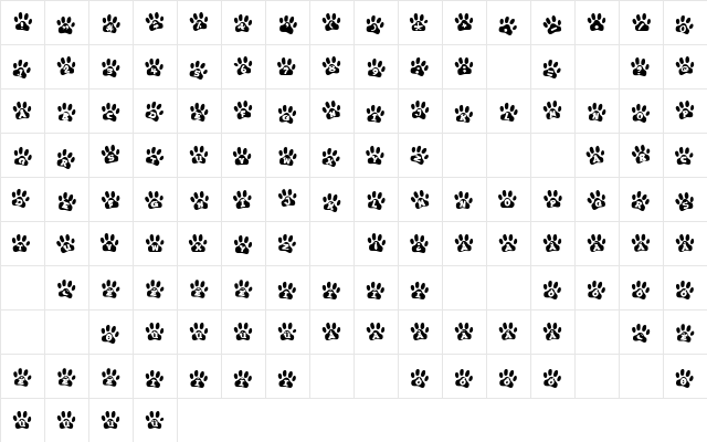 Ennobled Pet Regular  glyph index