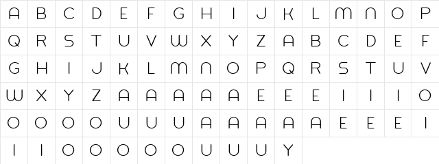 Balat Regular  glyph index
