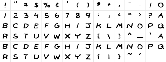 Face Front Regular  glyph index
