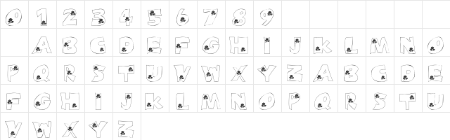 101! A Rose fer U Regular  glyph index