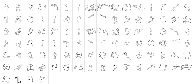 Wacomusish Regular  glyph index