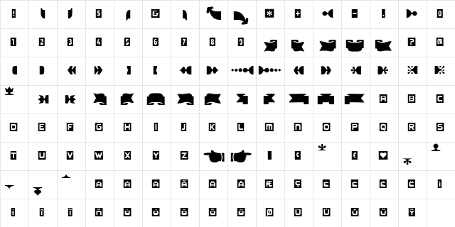 Mayo Regular  glyph index