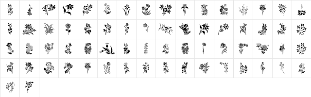 HFF Floral Stencil Regular  glyph index