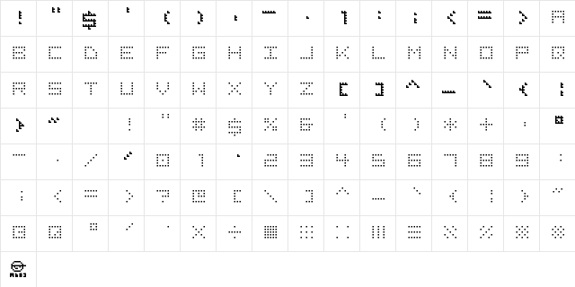 Neato Regular  glyph index