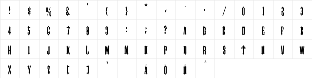Cher Normal  glyph index
