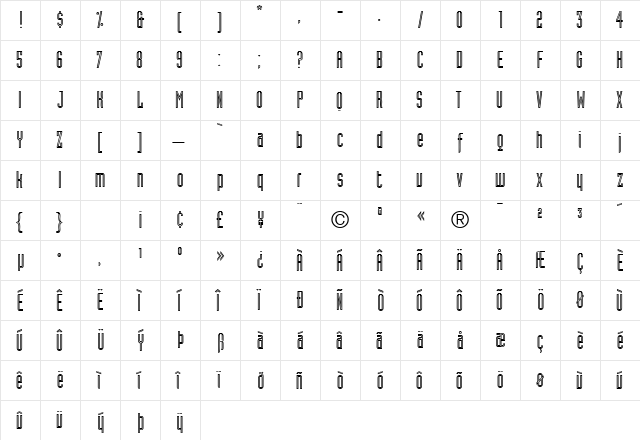 AssemblyAlternateSSK Regular  glyph index