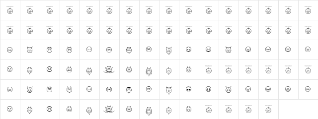 some devil faces Regular  glyph index