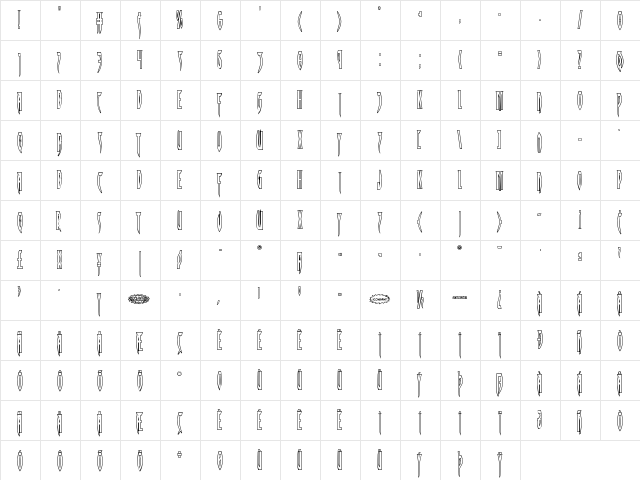 Inhumanity Outline Outline  glyph index