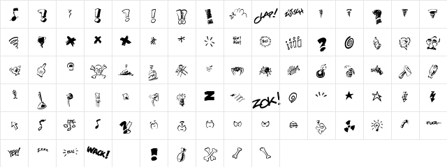 DammnedDingbatsRegular Regular  glyph index