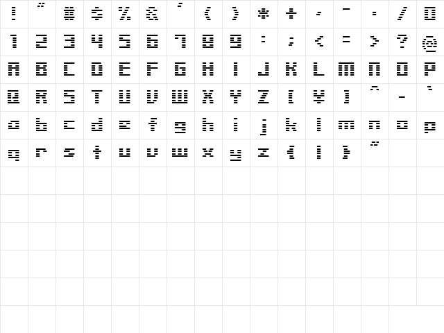 Liner BMP14 Regular  glyph index