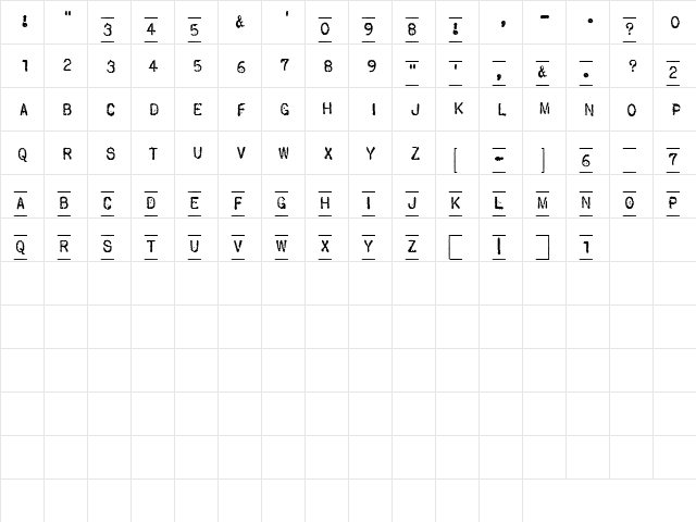 LD Telegram Regular  glyph index