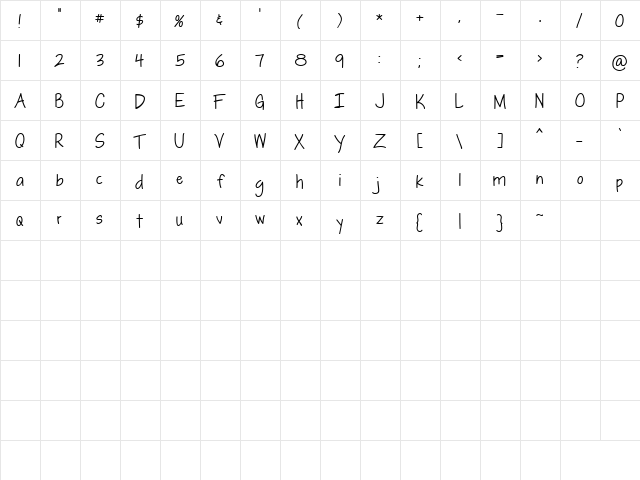 LD Fine Print 9 Regular  glyph index