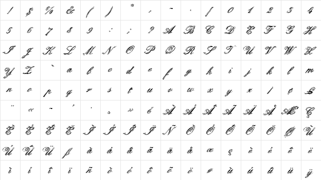 SteelPlateEF Regular  glyph index
