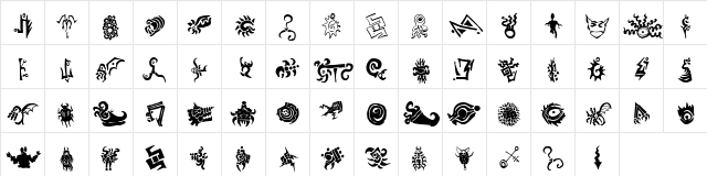 Cthulhu Glyphs Regular  glyph index