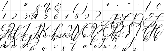 welcome Regular  glyph index