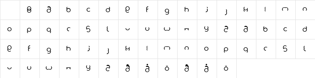 foob Regular  glyph index