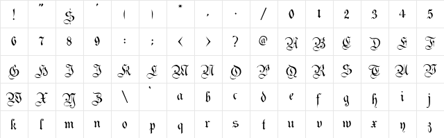 Magdeburg Regular  glyph index
