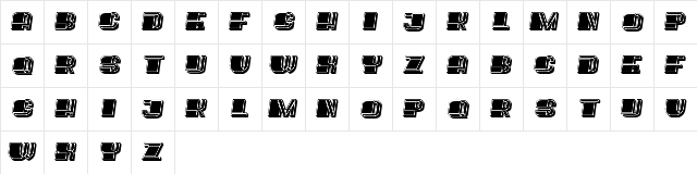 Puppet Filled Italic  glyph index