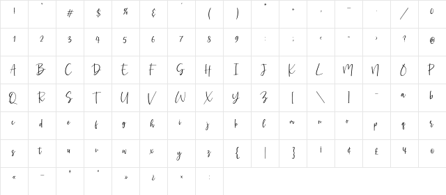 Amarylli Blossom Regular  glyph index