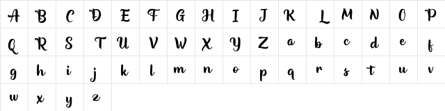 Appetizer FREE Regular  glyph index