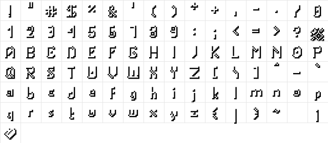 PortableTubeShad Medium  glyph index