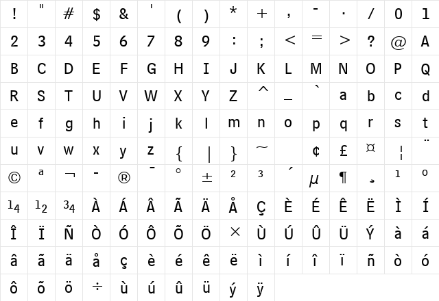BellCent SubCap BT Sub-Caption  glyph index