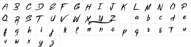 Bottomless Script Regular  glyph index