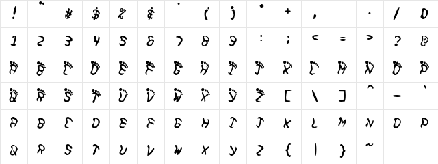 Follower Regular  glyph index