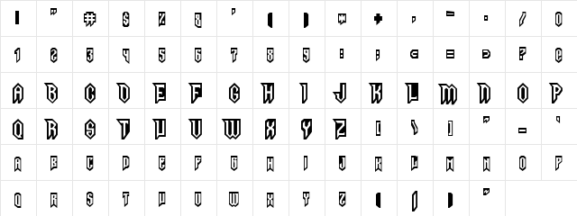 Gargoyles Normal  glyph index