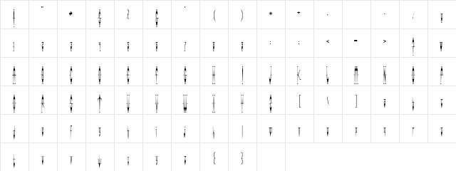 EvilClown Regular  glyph index