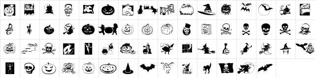 Hallsymbol Regular  glyph index