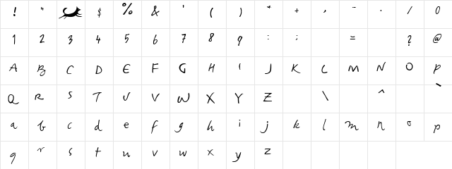 Secendra Regular  glyph index