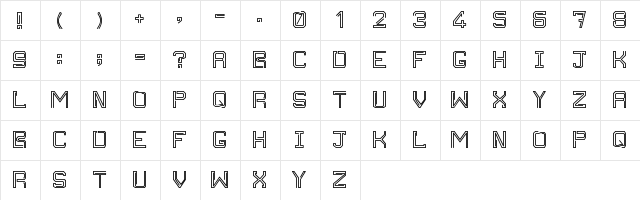 Clippersnip Office Regular  glyph index