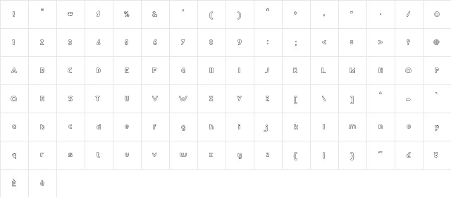 RM Playtime medium Regular  glyph index