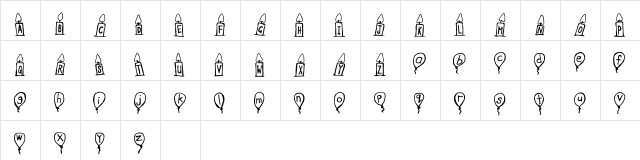 Happy Birthday Regular  glyph index