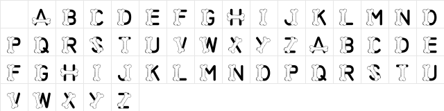 LMS This Font Is For The Dogs Regular  glyph index