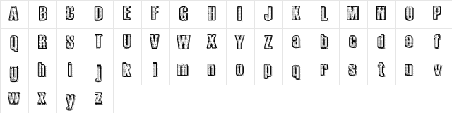 RvD_PRINTPLATE Regular  glyph index