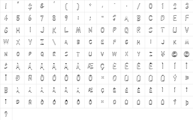 FZ BASIC 29 HOLLOW Normal  glyph index