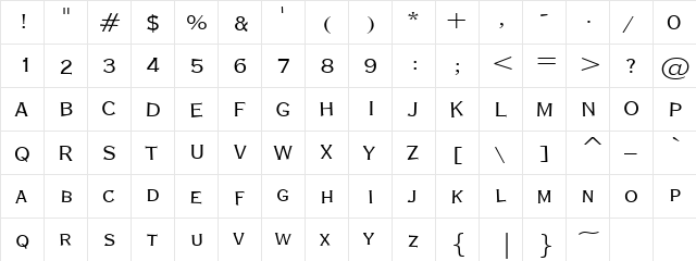 CK Regal Regular  glyph index