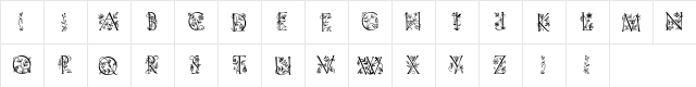 KochInitialen Regular  glyph index