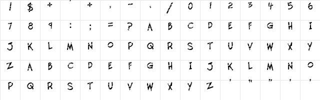Twelve Ton Sushi Regular  glyph index