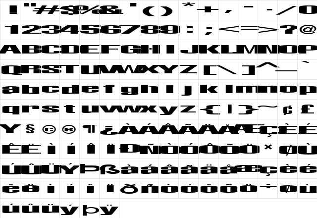 FZ BASIC 9 EX Normal  glyph index