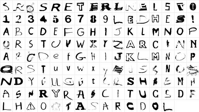 InnerCity Brixton  glyph index