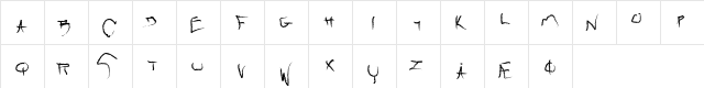 raw Regular  glyph index
