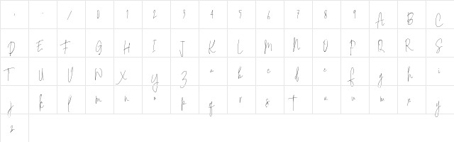 Sodera Regular  glyph index