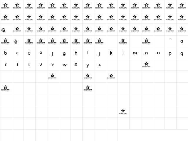 Beyond Sky trial  glyph index