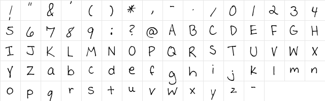 Pea Jennifer Regular  glyph index