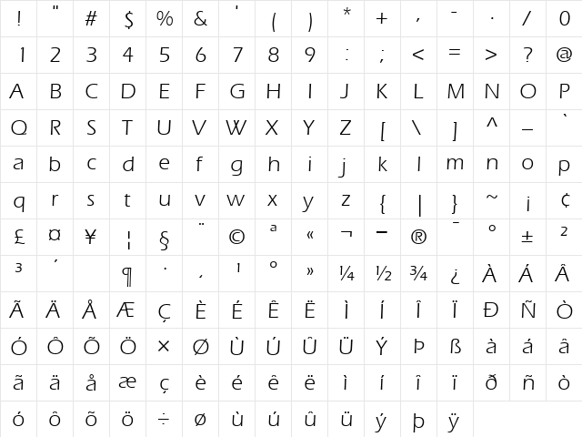 ItcEras Book  glyph index