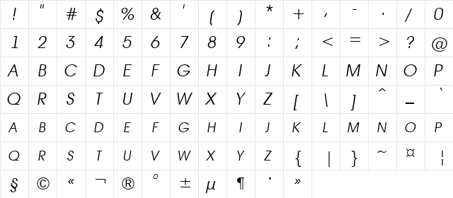 a_AvanteTitlerCpsUpC LightItalic  glyph index