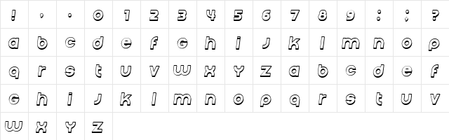 Condition 3D Italic  glyph index